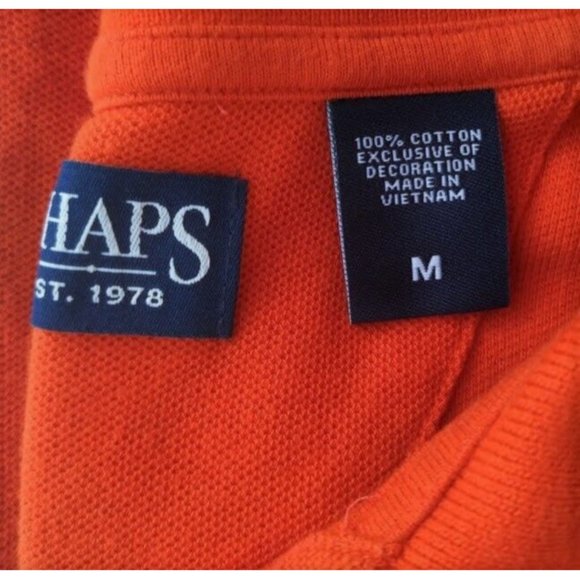 Chaps Ralph Lauren Dark Orange Polo Shirt size Medium M Pique, short sleeve EUC - Picture 5 of 5